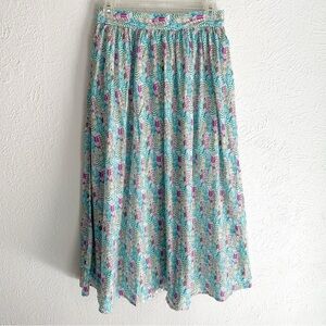 Sur La Vague SLV Sioux Maxi Skirt – Boho Feather Print, One Size Cotton NWT